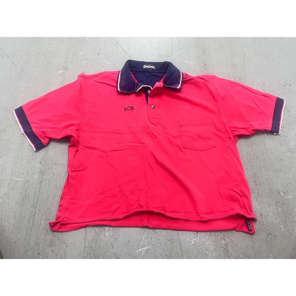 King Louie Polo Shirt Mens Large Red Little Chief And Worland Wyoming Bob Logo
